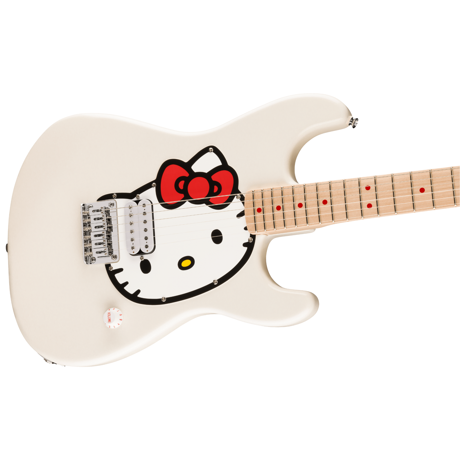 Squier by Fender Limited Edition Hello Kitty Stratocaster Electric Guitar, White
