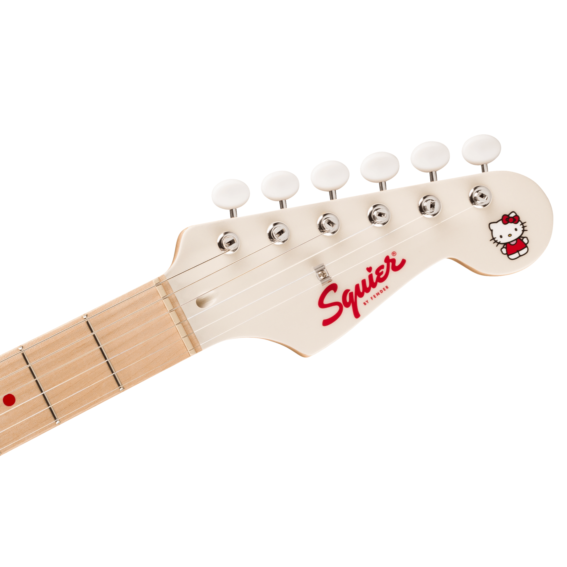 Squier by Fender Limited Edition Hello Kitty Stratocaster Electric Guitar, White