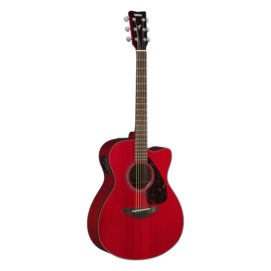 Yamaha FSX800C Solid Spruce Top Concert Acoustic-Electric Guitar, Ruby Red