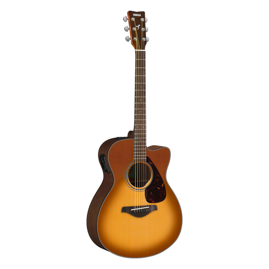 Yamaha FSX800C Solid Spruce Top Concert Acoustic-Electric Guitar, Sand Burst